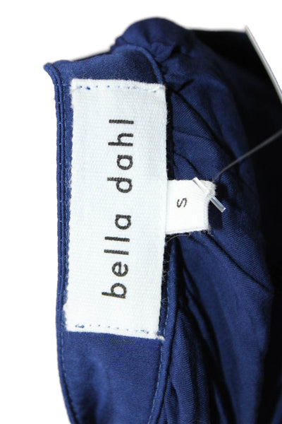 Bella Dahl Women Shirt Dress Dark Blue Cotton Long Sleeve Short Size S