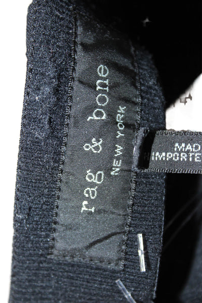 Rag & Bone Women Ankle Cropped Pants Black Cotton Blend Size 8