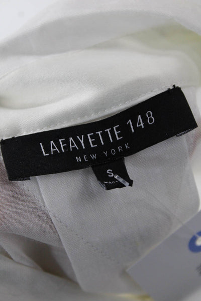 Lafayette 148 New York Womens White Tunic Button-Up 3/4 Sleeve Size S