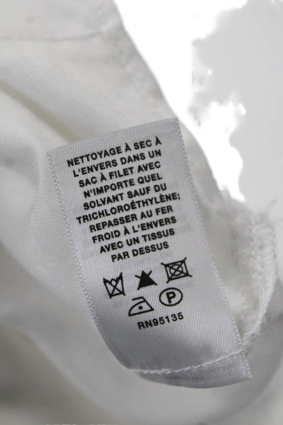 Lafayette 148 New York Womens White Tunic Button-Up 3/4 Sleeve Size S