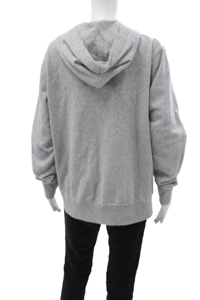 True Religion Unisex Full-Zip Hoodie Gray Rayon Cotton Size M
