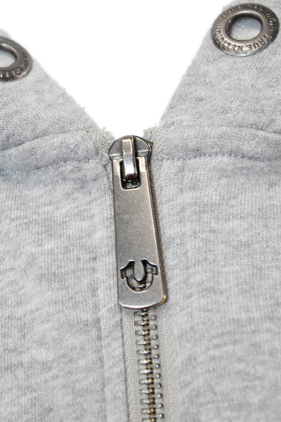 True Religion Unisex Full-Zip Hoodie Gray Rayon Cotton Size M