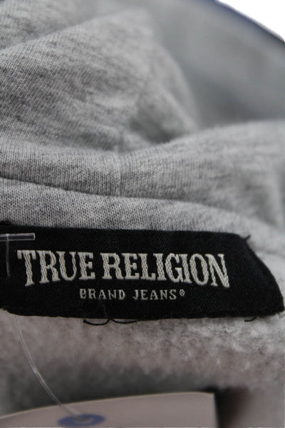 True Religion Unisex Full-Zip Hoodie Gray Rayon Cotton Size M