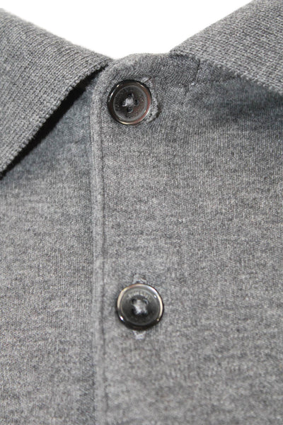 CK Calvin Klein Mens Cotton Solid Short Sleeve Polo Shirt Gray Size M