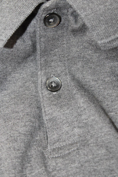 CK Calvin Klein Mens Cotton Solid Short Sleeve Polo Shirt Gray Size M