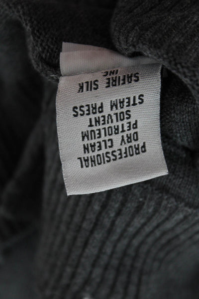 Stacy Adams Men Pullover Mock Neck Geometric Zip Sweater Dark Gray Size 2XL