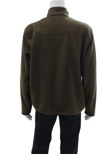 Timberland Mens Brown Windbreaker Jacket High Neck Zip Polyester Size XL