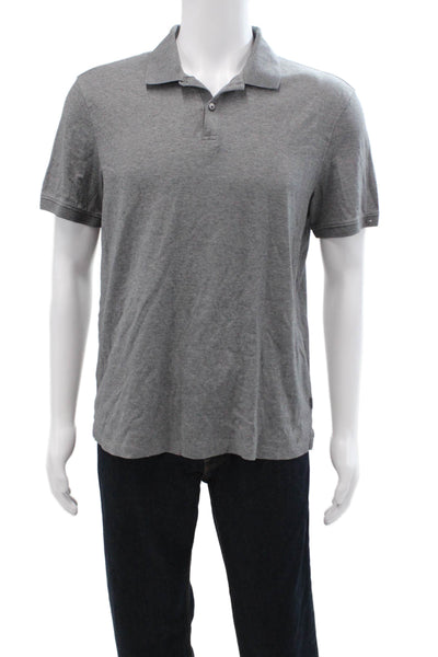 CK Calvin Klein  Mens Cotton Collared Short Sleeve Polo Shirt Gray Size M
