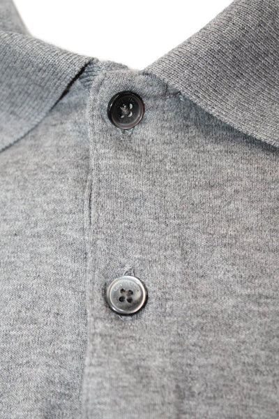 CK Calvin Klein  Mens Cotton Collared Short Sleeve Polo Shirt Gray Size M