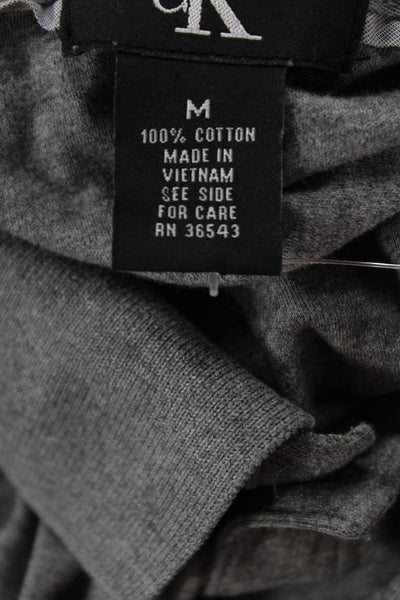 CK Calvin Klein  Mens Cotton Collared Short Sleeve Polo Shirt Gray Size M