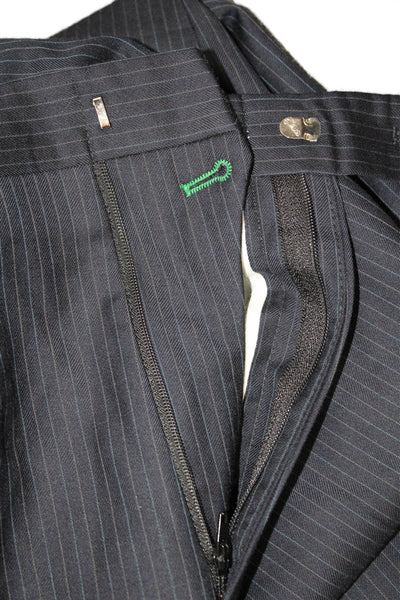 Tommy Hilfiger Men Dress Pants Dark Blue Wool Striped Size 36