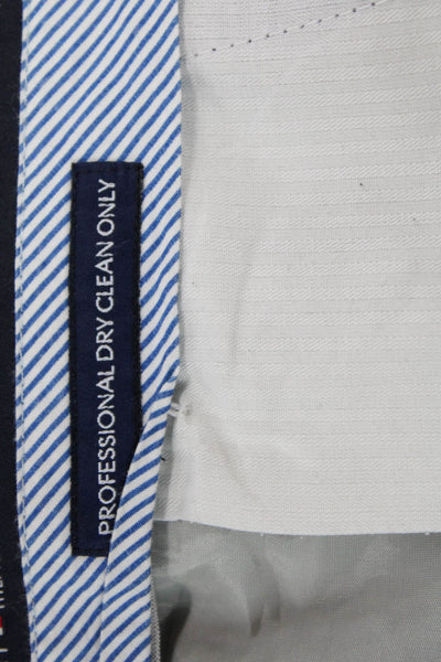 Tommy Hilfiger Men Dress Pants Dark Blue Wool Striped Size 36