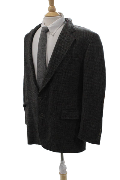 Austin Reed Men Dark Gray Check Pure Virgin Wool Sport Coat Size 46