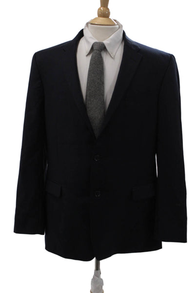 Tommy Hilfiger Men 2-Piece Dark Blue Wool Striped Suit Jacket Size 44