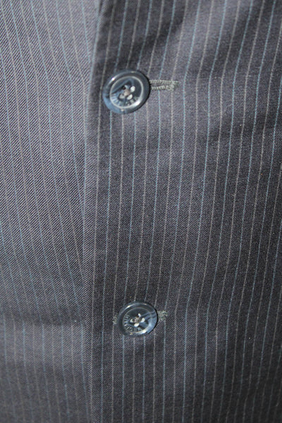 Tommy Hilfiger Men 2-Piece Dark Blue Wool Striped Suit Jacket Size 44