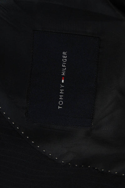 Tommy Hilfiger Men 2-Piece Dark Blue Wool Striped Suit Jacket Size 44