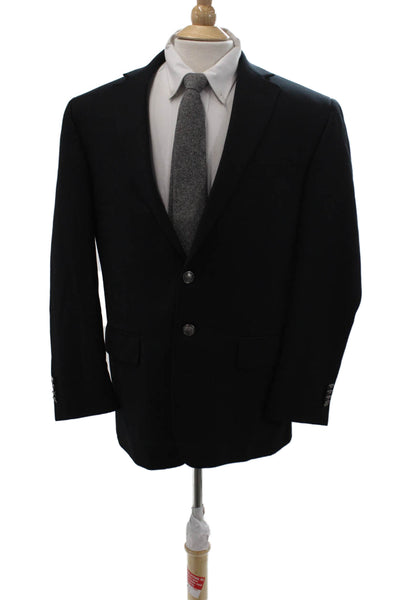 Joseph Abboud Men Black 100% Wool Classic Collared Blazer Size 42