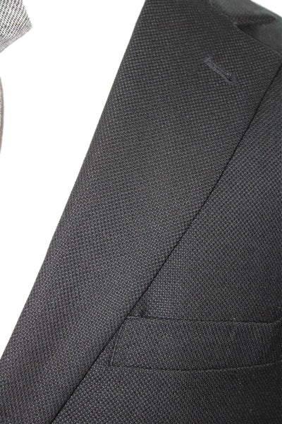 Joseph Abboud Men Black 100% Wool Classic Collared Blazer Size 42
