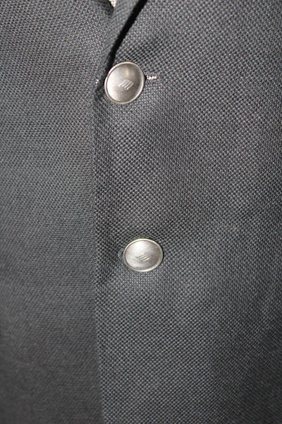 Joseph Abboud Men Black 100% Wool Classic Collared Blazer Size 42