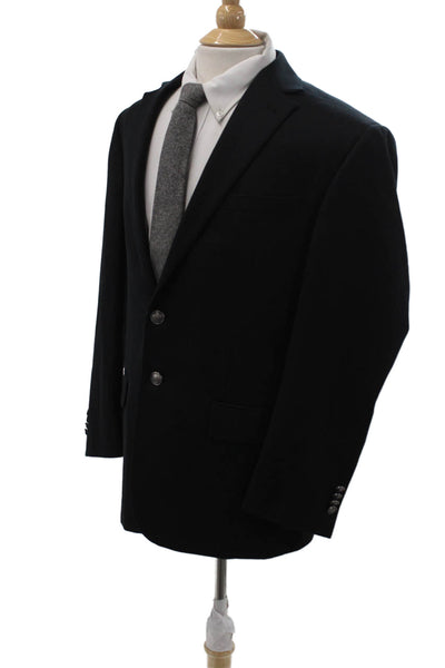 Joseph Abboud Men Black 100% Wool Classic Collared Blazer Size 42