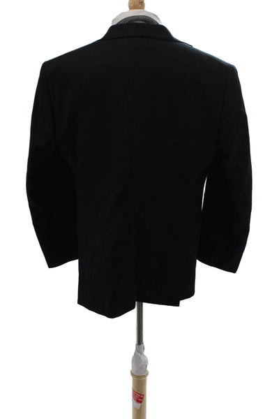 Joseph Abboud Men Black 100% Wool Classic Collared Blazer Size 42