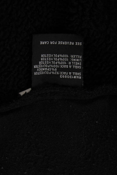 New Balance Mens Puffer Jacket Black Drawstring High Neck Size S