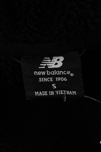 New Balance Mens Puffer Jacket Black Drawstring High Neck Size S