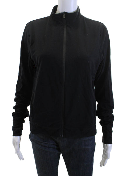 Splits59 Womens Windbreaker Black Zip Mock Neck Long Sleeve Size M