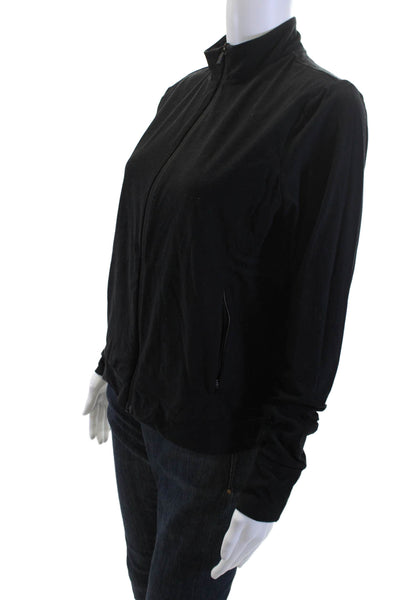 Splits59 Womens Windbreaker Black Zip Mock Neck Long Sleeve Size M