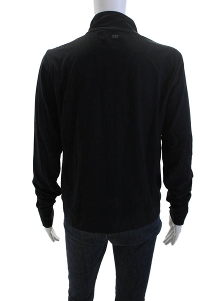 Splits59 Womens Windbreaker Black Zip Mock Neck Long Sleeve Size M