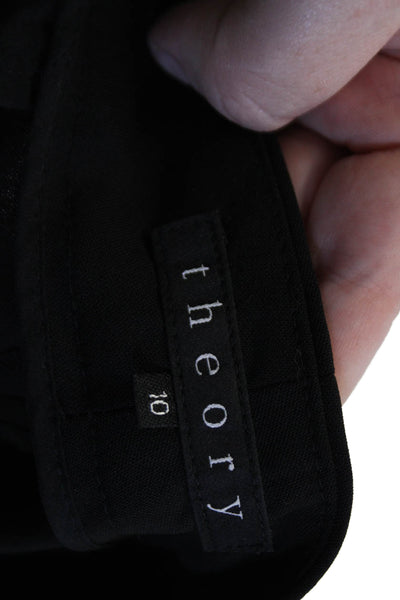 Theory Unisex Black Ankle Dress Pants Wool Hook & Eye Size 10