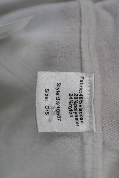 Elan Unisex White Stars Pullover Sweater Long Sleeve Size One Size