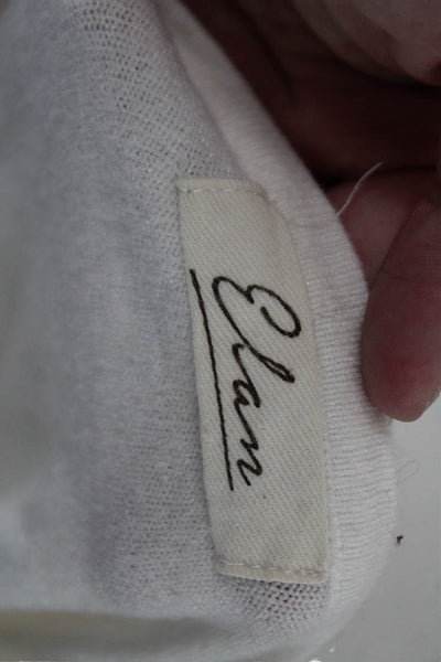Elan Unisex White Stars Pullover Sweater Long Sleeve Size One Size