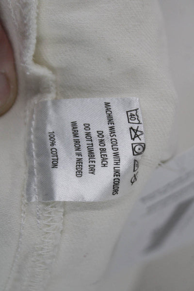 Elan Womens Rock Graphic Cotton Collared Button Jacket White Size S