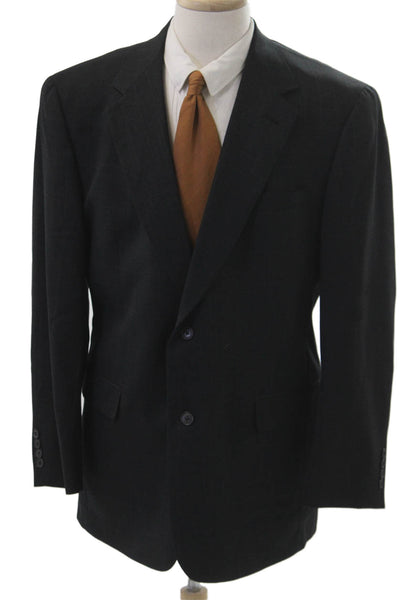 Austin Reed Mens Dark Gray Wool-Lycra Suit Jacket Size L