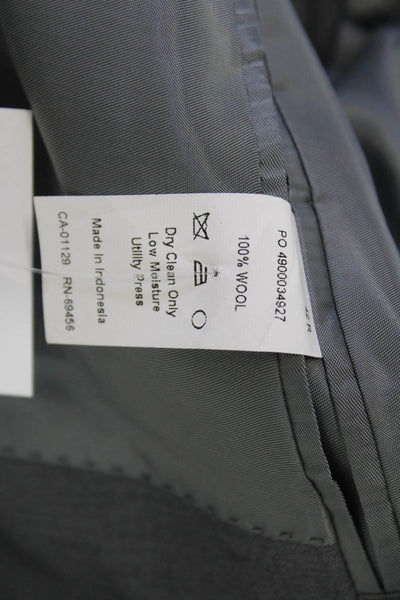 Calvin Klein Mens Gray 100% Wool Suit Jacket Collared Button Size 42