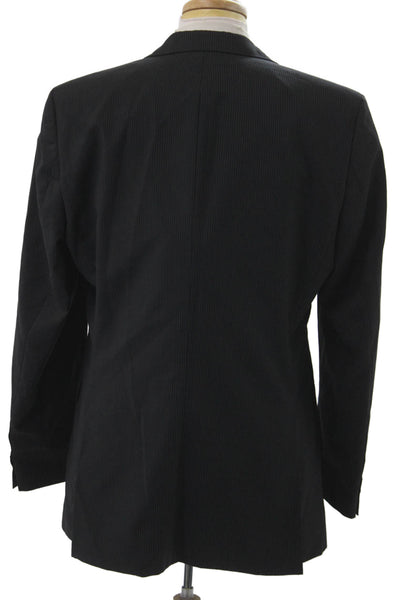 BOSS Men Suit Jacket Striped Collared Black Button Long Sleeve Size L