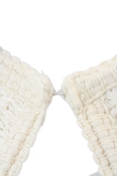 Zara Womens Cardigan Sweater Beige Round Neck Hook & Eye Size S