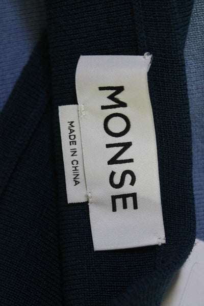 Monse Women Cropped Tank Blue Square Neck Merino Wool Size XS