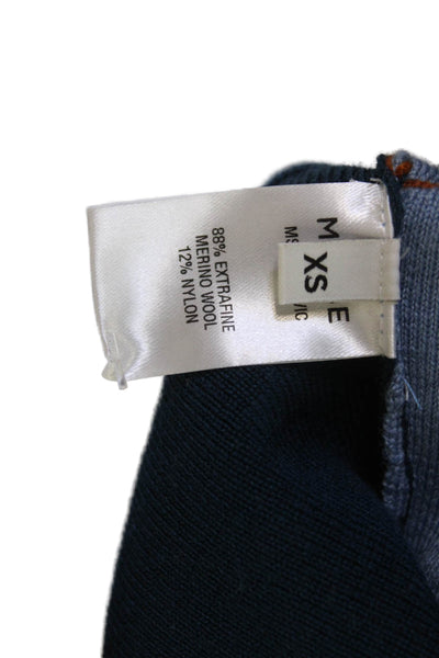Monse Women Cropped Tank Blue Square Neck Merino Wool Size XS