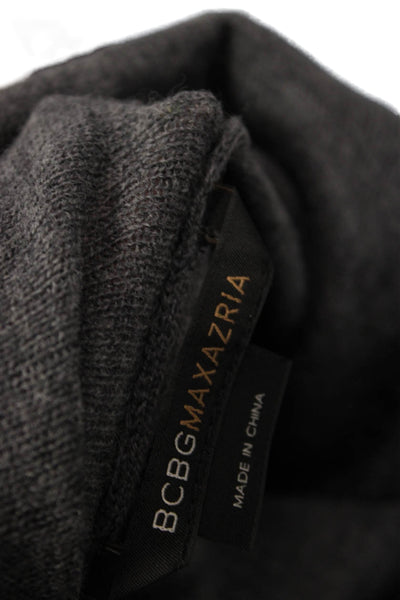 BCBGMAXAZRIA Women Pullover Merino Turtleneck Sweater Dark Gray Size XS