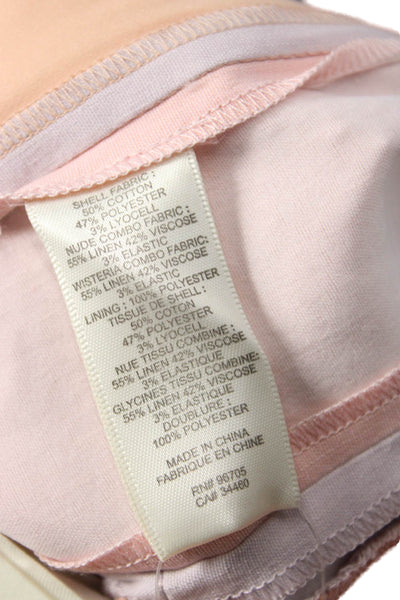 Rebecca Taylor, Unisex Beige Designer Hook & Eye Cotton-Blend Shorts Size 0