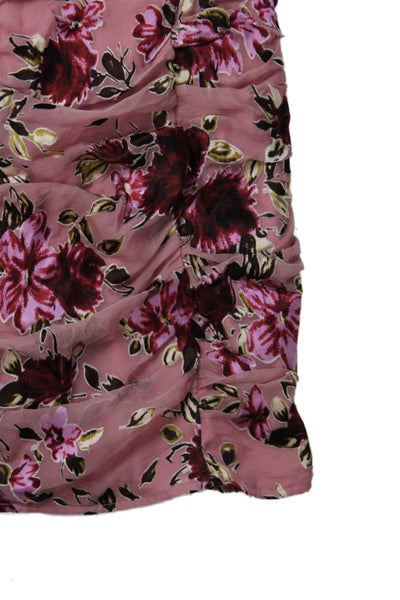 Misa Women Mini Sundress Dark Blue One Shoulder Floral Paisley Viscose Size XS