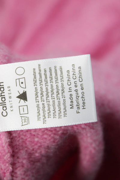Callahan Womens Sweater Dress Pink V-Neck Long Sleeve Tie Size XS