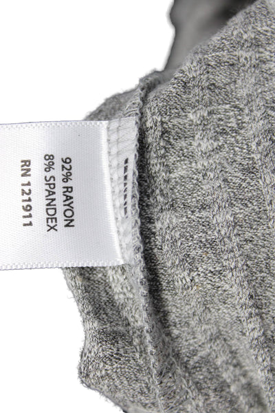 LNA, Womens Gray Long Sleeve Crew Neck Zip Top Size XS