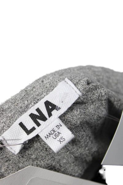 LNA, Womens Gray Long Sleeve Crew Neck Zip Top Size XS