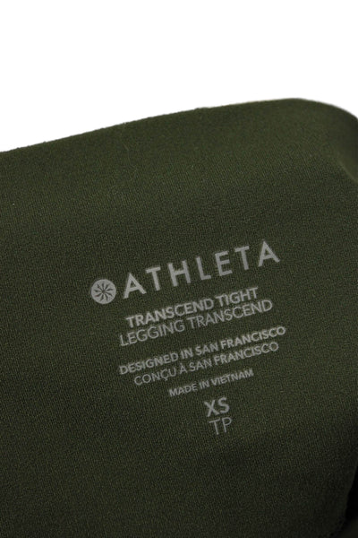 Athleta Women Ankle Leggings Green Nylon/Spandex Size XS
