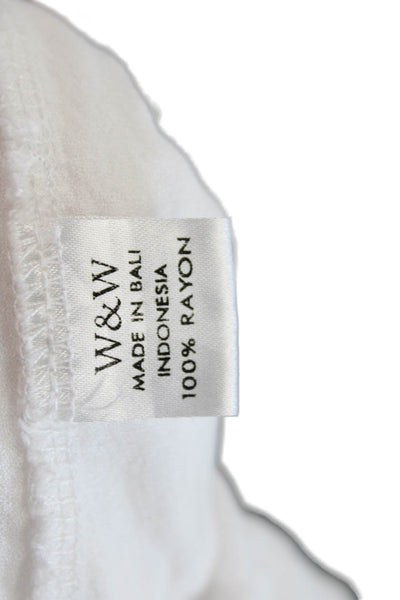 Walker & Wade Women Mini Sundress White Rayon V-Neck Sleeveless Size S