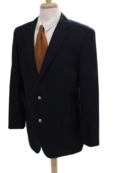 BOSS Mens Virgin Wool Dark Blue Blazer Button Collared Size M