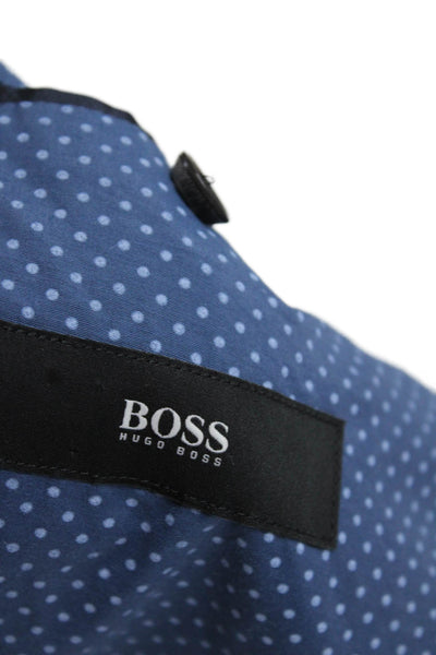 BOSS Mens Virgin Wool Dark Blue Blazer Button Collared Size M